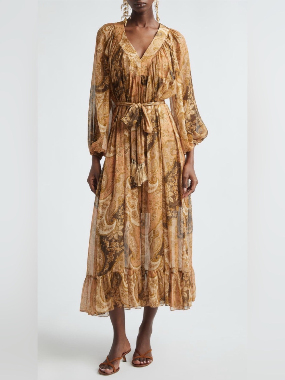 NWT $1,600 Zimmermann CAROUSEL BATWING DRESS 100% SILK SIZE AU 3 US 10